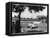 Rudolf Caracciola for Mercedes at the Hungarian Grand Prix in Budapest-null-Framed Stretched Canvas