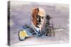 Rudolf Diesel Against Background of Trains, Boats and Docks-Enlish School-Stretched Canvas