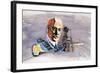 Rudolf Diesel Against Background of Trains, Boats and Docks-Enlish School-Framed Giclee Print