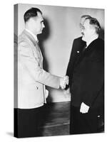 Rudolf Hess (Left) Greeted Russian Premier Vyacheslav Molotov in Berlin on Nov. 12, 1940-null-Stretched Canvas
