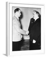 Rudolf Hess (Left) Greeted Russian Premier Vyacheslav Molotov in Berlin on Nov. 12, 1940-null-Framed Photo