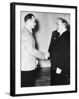 Rudolf Hess (Left) Greeted Russian Premier Vyacheslav Molotov in Berlin on Nov. 12, 1940-null-Framed Photo