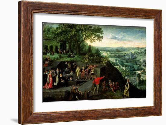 Rudolf II (1552-1612) and the Drunkard, 1593-Lucas van Valckenborch-Framed Giclee Print