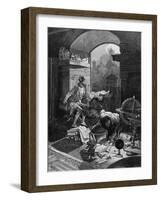 Rudolf II and Astrologer-Alphonse Mucha-Framed Art Print