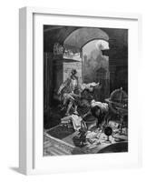 Rudolf II and Astrologer-Alphonse Mucha-Framed Art Print