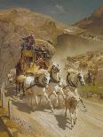 The Gotthard Pass Post Coach, 1873-Rudolf Koller-Framed Stretched Canvas