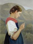 Tyrolean Girl Contemplating a Crucifix, 1865-Rudolph Friedrich Wasmann-Laminated Giclee Print