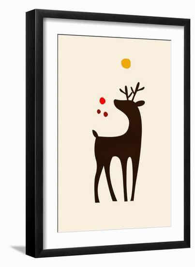 Rudolph Searching for His Nose-Kubistika-Framed Giclee Print