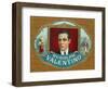 Rudolph Valentino Brand Cigar Inner Box Label-Lantern Press-Framed Art Print