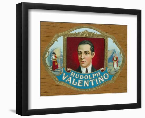 Rudolph Valentino Brand Cigar Inner Box Label-Lantern Press-Framed Art Print