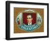 Rudolph Valentino Brand Cigar Inner Box Label-Lantern Press-Framed Art Print