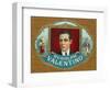 Rudolph Valentino Brand Cigar Inner Box Label-Lantern Press-Framed Art Print