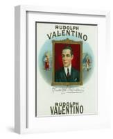 Rudolph Valentino Brand Cigar Outer Box Label-Lantern Press-Framed Art Print