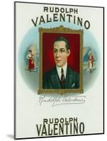 Rudolph Valentino Brand Cigar Outer Box Label-Lantern Press-Mounted Art Print