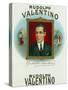 Rudolph Valentino Brand Cigar Outer Box Label-Lantern Press-Stretched Canvas