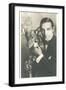 Rudolph Valentino with Dog-null-Framed Art Print