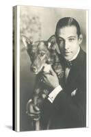 Rudolph Valentino with Dog-null-Stretched Canvas