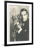 Rudolph Valentino with Dog-null-Framed Art Print