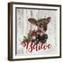 Rudolph - Wood Background-Sheena Pike Art And Illustration-Framed Giclee Print