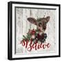 Rudolph - Wood Background-Sheena Pike Art And Illustration-Framed Giclee Print