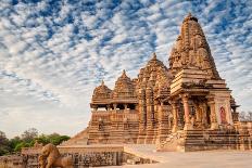 Beautiful Image of Kandariya Mahadeva Temple, Khajuraho, Madhyapradesh, India with Blue Sky and Flu-Rudra Narayan Mitra-Photographic Print