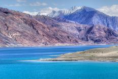 Reflection of Mountains on Pangong Tso (Lake) with Blue Sky in Background. it is Huge Lake in Ladak-Rudra Narayan Mitra-Photographic Print