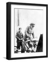 Rudyard Kipling and His Son John on the Yacht 'Bantam', c.1910-English Photographer-Framed Photographic Print