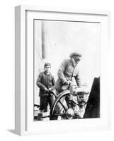 Rudyard Kipling and His Son John on the Yacht 'Bantam', c.1910-English Photographer-Framed Photographic Print
