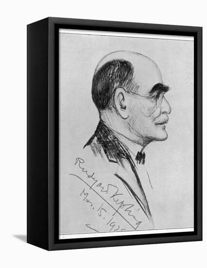 Rudyard Kipling English Writer Sketched During a Visit to Naples in March 1928-G. Garzia-Framed Stretched Canvas