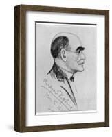 Rudyard Kipling English Writer Sketched During a Visit to Naples in March 1928-G. Garzia-Framed Photographic Print