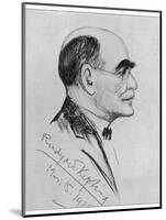 Rudyard Kipling English Writer Sketched During a Visit to Naples in March 1928-G. Garzia-Mounted Photographic Print