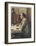 Rudyard Kipling English Writer Working at His Desk-Edward Burne-Jones-Framed Art Print