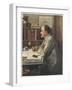 Rudyard Kipling English Writer Working at His Desk-Edward Burne-Jones-Framed Art Print