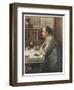 Rudyard Kipling English Writer Working at His Desk-Edward Burne-Jones-Framed Art Print