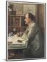 Rudyard Kipling English Writer Working at His Desk-Edward Burne-Jones-Mounted Art Print