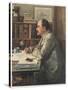 Rudyard Kipling English Writer Working at His Desk-Edward Burne-Jones-Stretched Canvas