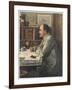 Rudyard Kipling English Writer Working at His Desk-Edward Burne-Jones-Framed Art Print