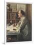 Rudyard Kipling English Writer Working at His Desk-Edward Burne-Jones-Framed Art Print