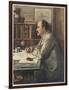 Rudyard Kipling English Writer Working at His Desk-Edward Burne-Jones-Framed Art Print