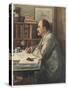 Rudyard Kipling English Writer Working at His Desk-Edward Burne-Jones-Stretched Canvas