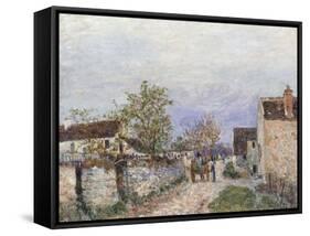 Rue a Veneux-Alfred Sisley-Framed Stretched Canvas