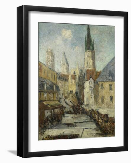 Rue De L'Epicerie Et La Cathedrale De Rouen, C.1929-Gustave Loiseau-Framed Giclee Print