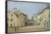 Rue de la Chaussée à Argenteuil, dit Place à Argenteuil-Alfred Sisley-Framed Stretched Canvas