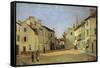 Rue de La Chaussee at Argenteuil-Alfred Sisley-Framed Stretched Canvas