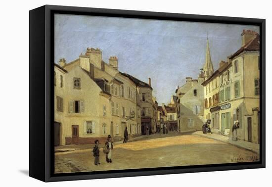 Rue de La Chaussee at Argenteuil-Alfred Sisley-Framed Stretched Canvas
