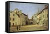 Rue de La Chaussee at Argenteuil-Alfred Sisley-Framed Stretched Canvas