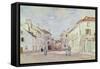 Rue De La Chaussee at Argenteuil-Claude Monet-Framed Stretched Canvas