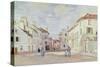 Rue De La Chaussee at Argenteuil-Claude Monet-Stretched Canvas
