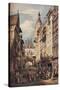 'Rue De La Grosse Horloge, Rouen', 1821-Henry Edridge-Stretched Canvas