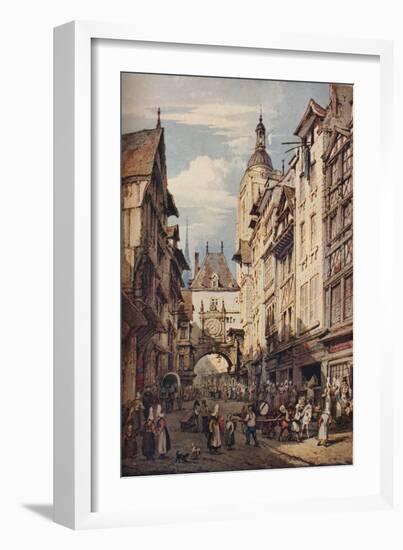 'Rue De La Grosse Horloge, Rouen', 1821-Henry Edridge-Framed Giclee Print